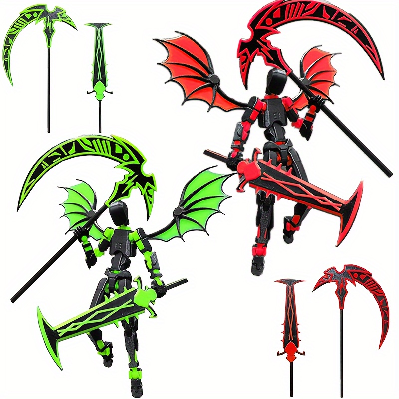 

Poseable Demon Style Action Figure With Weapons And Wings - 3d Printed, Articulated Joint Doll, Strong , Ideal Gift For , Christmas, And Holidays - Plastic, Color, Suitable For 14+ (assembled)