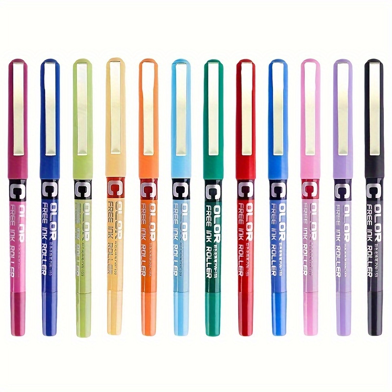 

7 Color Fine Point Liquid Ink Ballpoint Pens - 0.5mm Extra Fine Tip, Suitable For School And Office Use