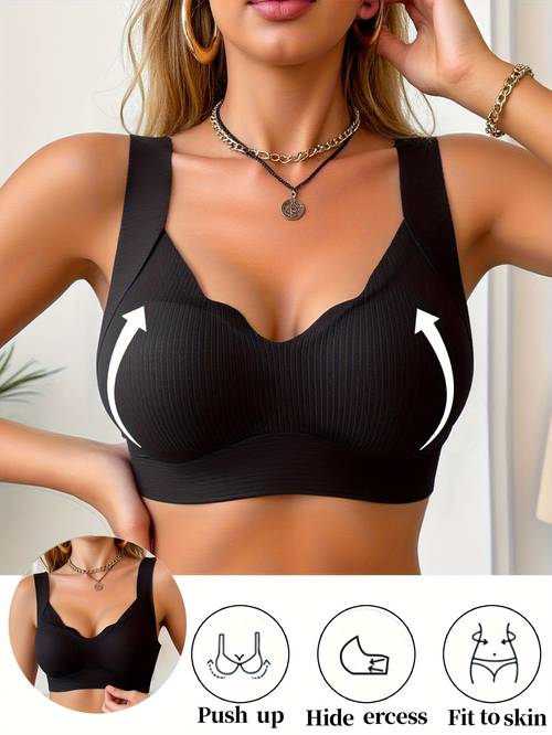 single pack full coverage adjustable wireless bra for large bust anti sagging underwire bra