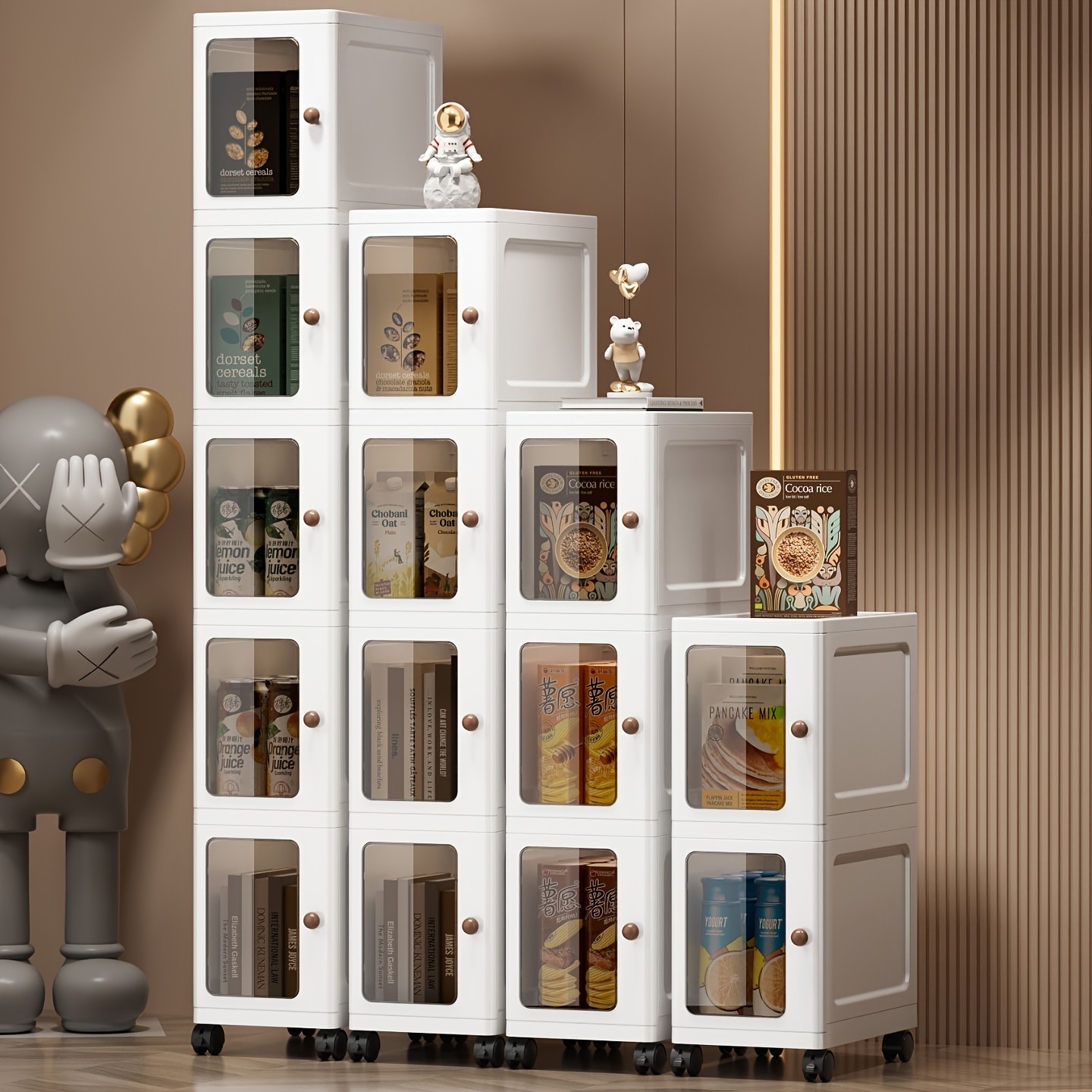 Plastic Multi-Layer Foldable Storage Cabinet for Bathroom