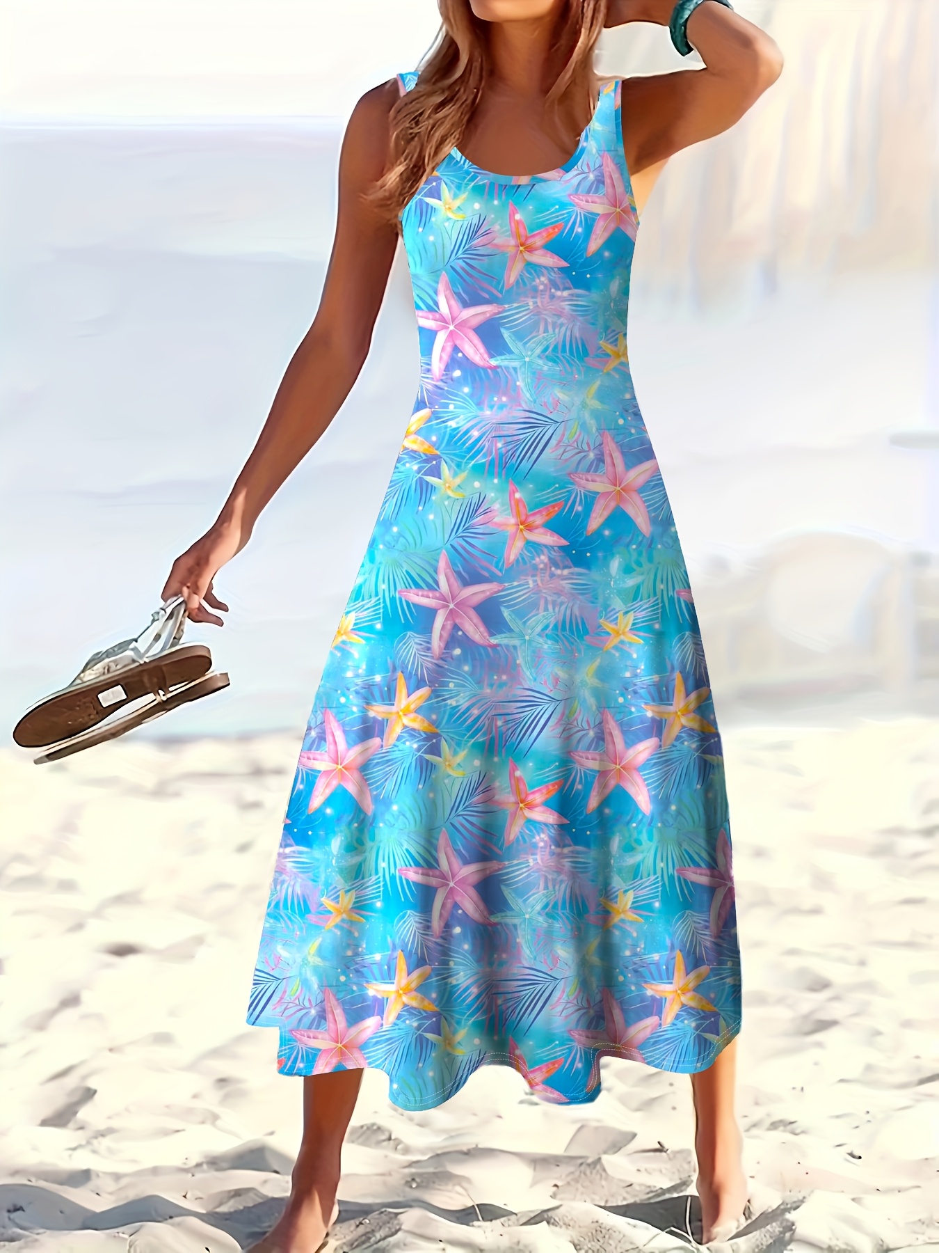 fitted beach dress Light Blue Midi Beach Dress main image 1