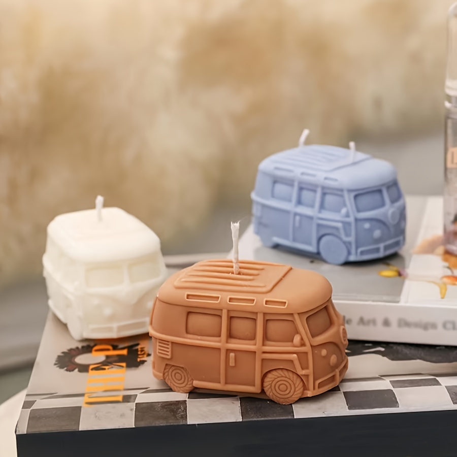 

Creative Bus-shaped Silicone Mold For Aromatherapy Candles, Diy Resin & Plaster Crafts - Unique Casting Tool