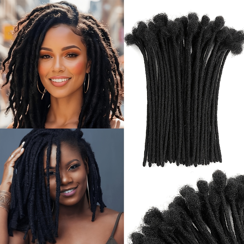 TEMU Extensions de cheveux tressées et dreadlocks de 25 mèches, adaptées aux cheveux afro bouclés/crépus, dreadlocks denses et douces avec