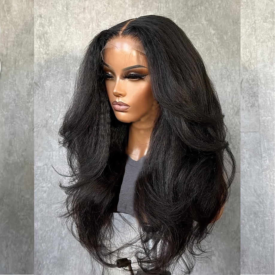 

Luxurious Straight Lace Front Wig - Soft Pre- Kinky Body Wave, High-quality Synthetic Hair, Natural Look, 13*6*1 Lace, Versatile For All