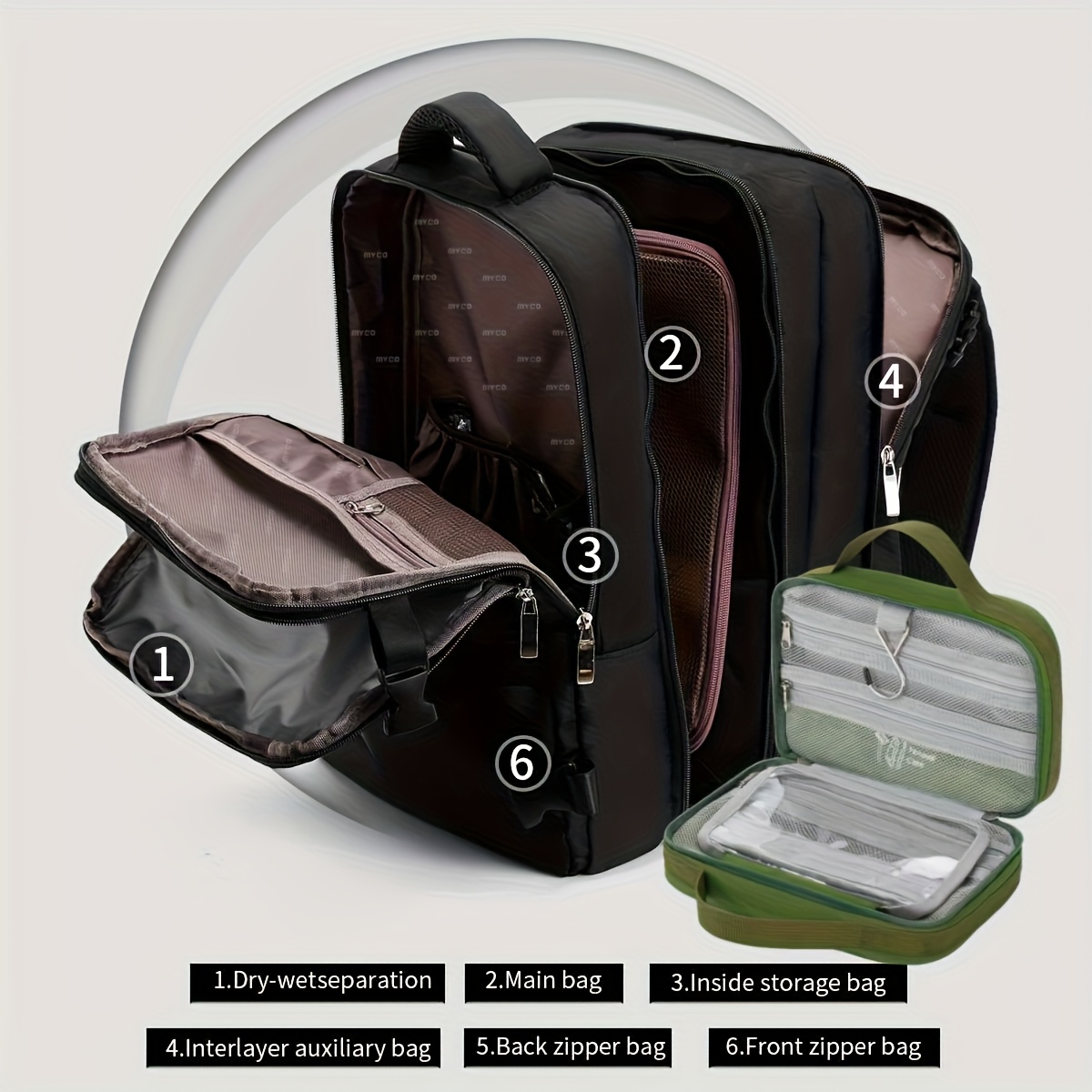 travel backpack 50l expandable extra large laptop backpack  display picture 1