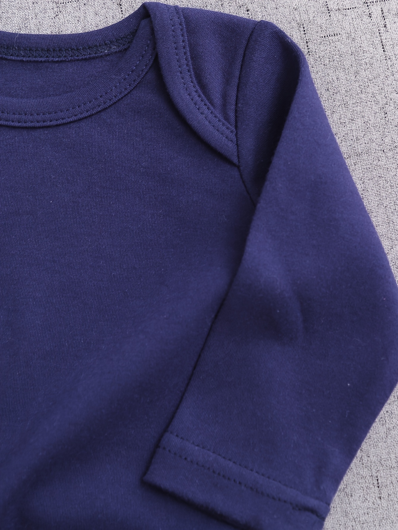 5pcs Autumn/Winter Boys' Long-Sleeve Romper Bodysuit in Solid Colours