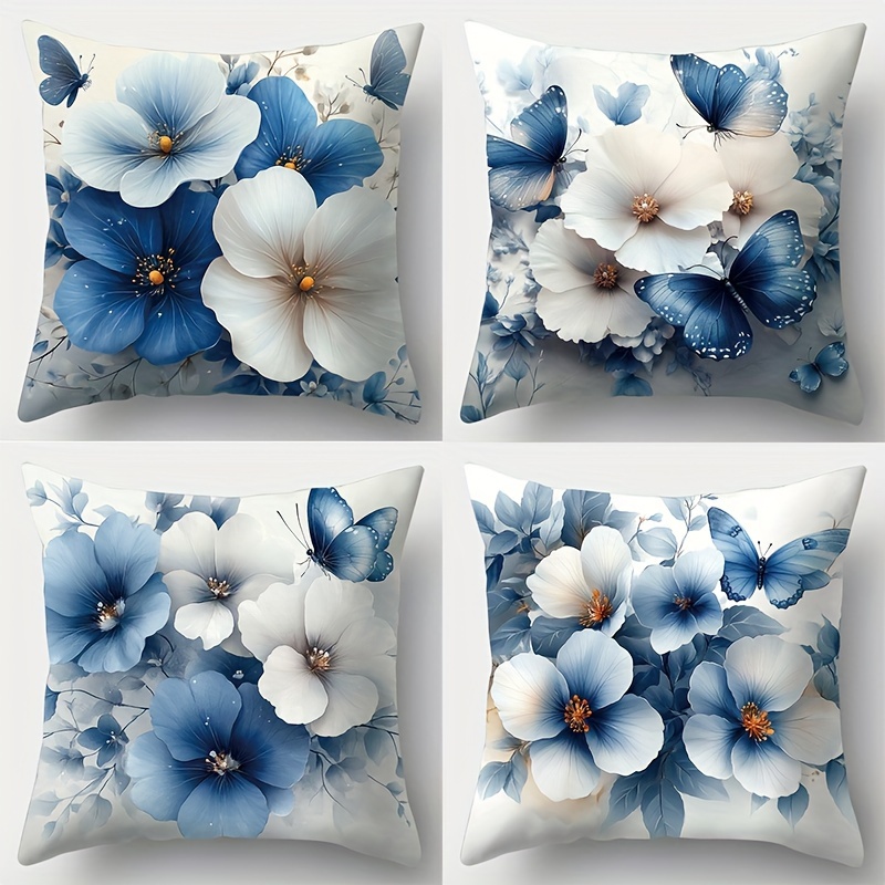 

Flower Theme, Clever Flower And , Are Blue And White. The Material Of Soft And Comfortable Fabric With Touch.