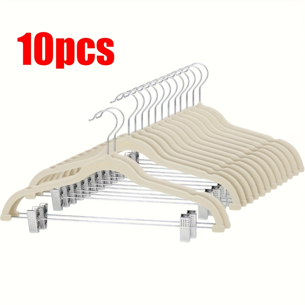 Image of 10/30pcs Of Velvet Hangers With Clips - Non-slip Hangers For Pants, Skirts, Jeans, And Dresses, Perfect For Christmas And Holiday Gifts