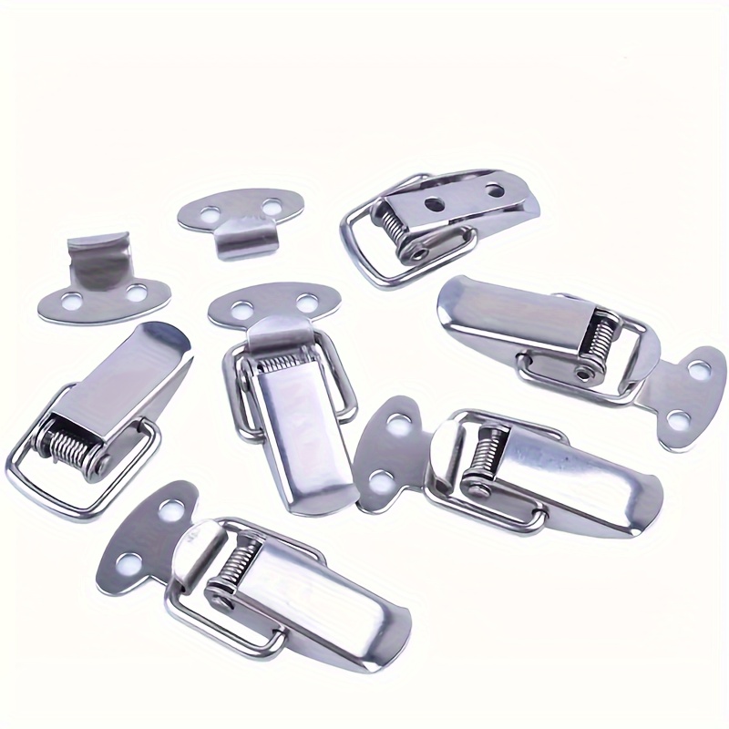 

8pcs Heavy-duty Metal Toggle Latches - Polished Spring- Clip Locks For Crate & Box Fastening - Control With Mounting Screws Included