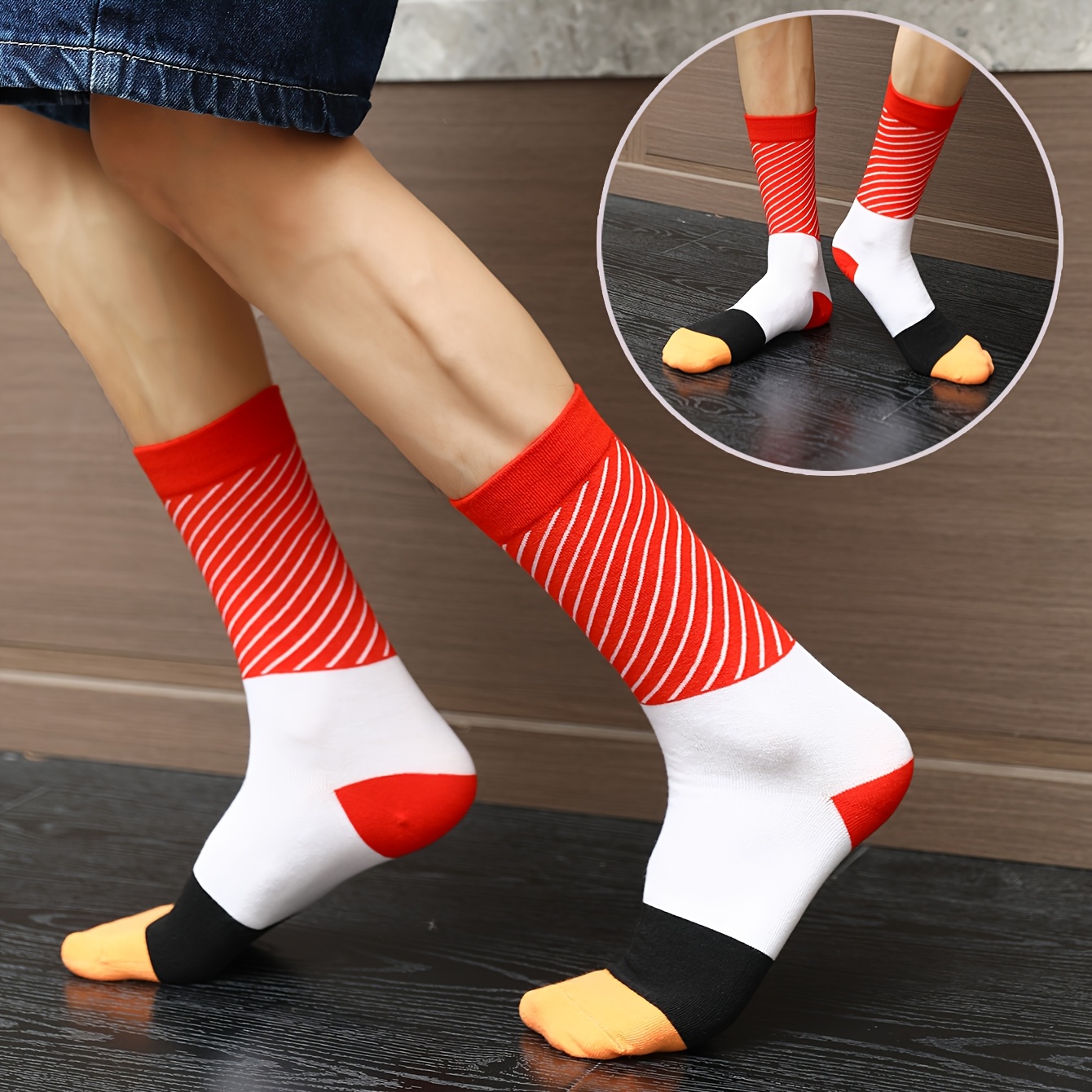 4 Pares de Meias de Valor para Presente de Cintura Média, Design Criativo Unissex Macio e Confortável com Tema de Sushi, Perfeito para Aniversários/Halloween/Ação de Graças/Natal/Reuniões Familiares/Festas de Namoro/Eventos de Festa, Roupa Casual, Uso em Todas as Estações, Ideal para Viagens de Férias/Expedições ao Ginásio, Meias Atléticas Tendências de Outono/Inverno 2025, Meia de Sushi, Meia para Homens, Meia para Homens de Boa Qualidade