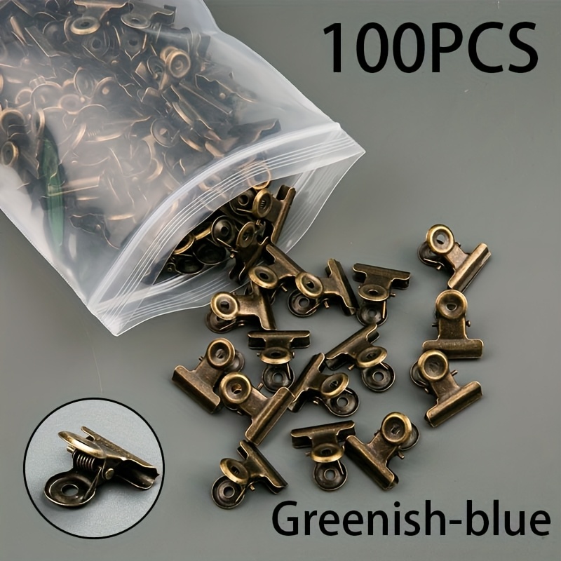 E-shop 100 Stück Fotoclips in Roségold/Gold/Bronze/Schwarz/Silber, geeignet für Fotos, Etiketten, Büro- Heimdekoration, fünffarbige Büroklammern für