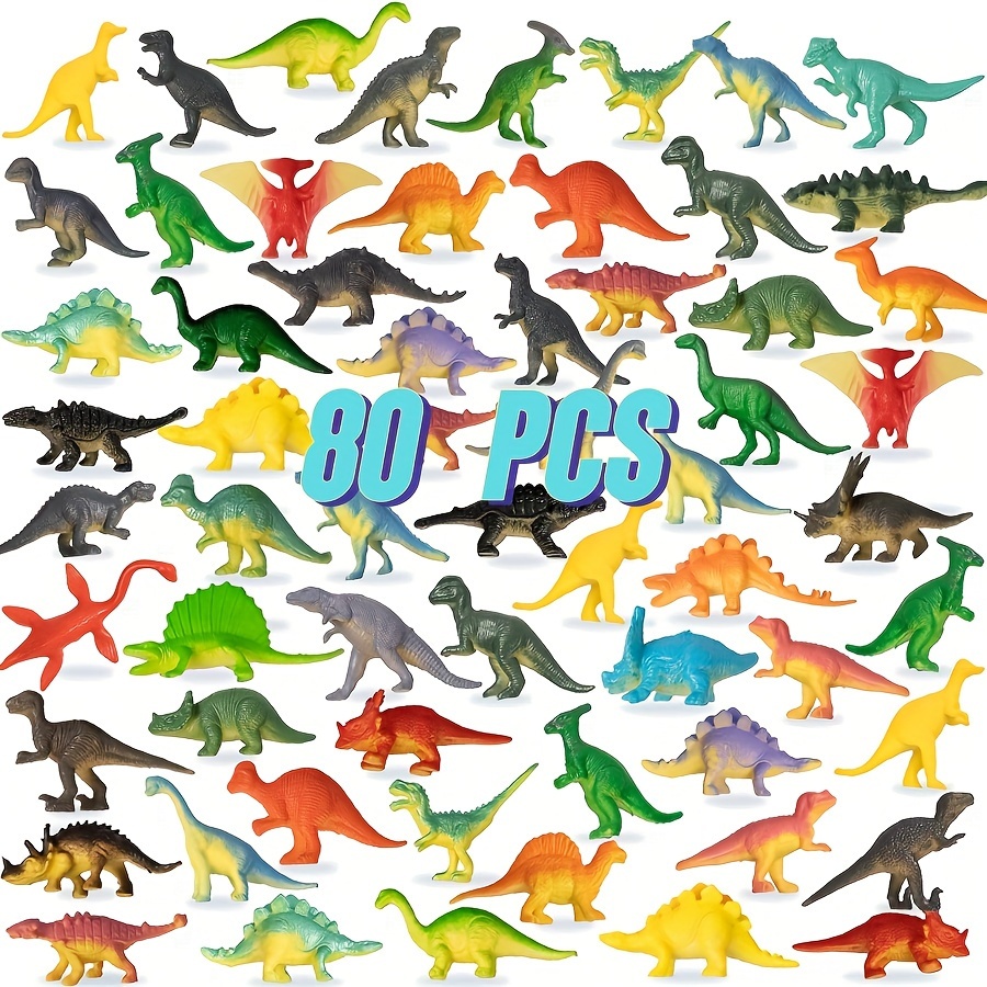 

80 Pcs High Quality Dinosaur Figure Toy!plastic Mini Dinosaur Figures Toys Set, Dinosaur Birthday Party Favors, Dinosaur Cupcake Toppers, 80 Pcs Set.