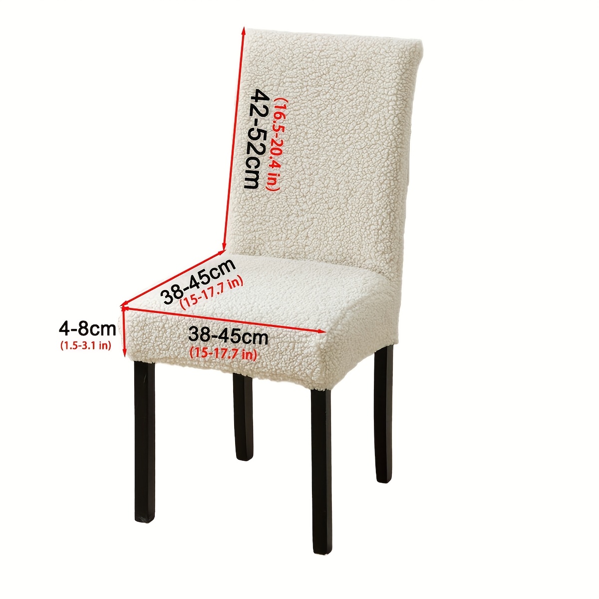 E-shop 1 Stück Plüsch Teddybär Stuhlbezug - Dicker Winter-Warm-Stretch-Einteiliger Stuhlbezug, Elastische Passform für Sofa, Bett (Maschinenwaschbar) -