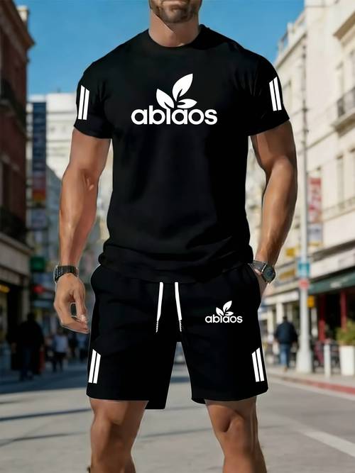 light luxury texture short sleeve set for men new summer commuter outfit