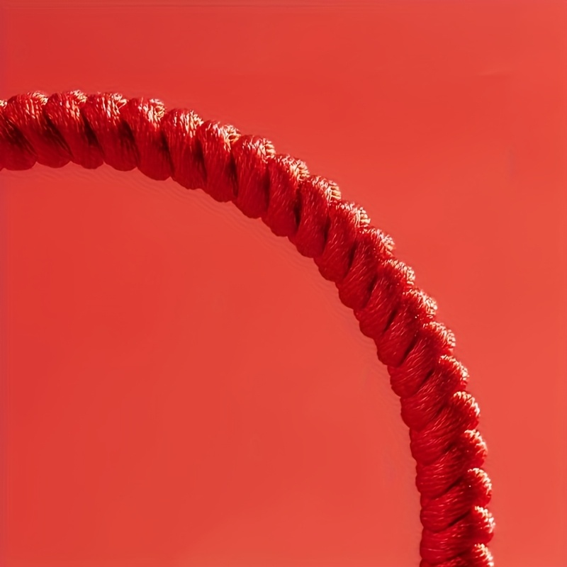 Adjustable Red Cord Bracelets with Weave Pendant