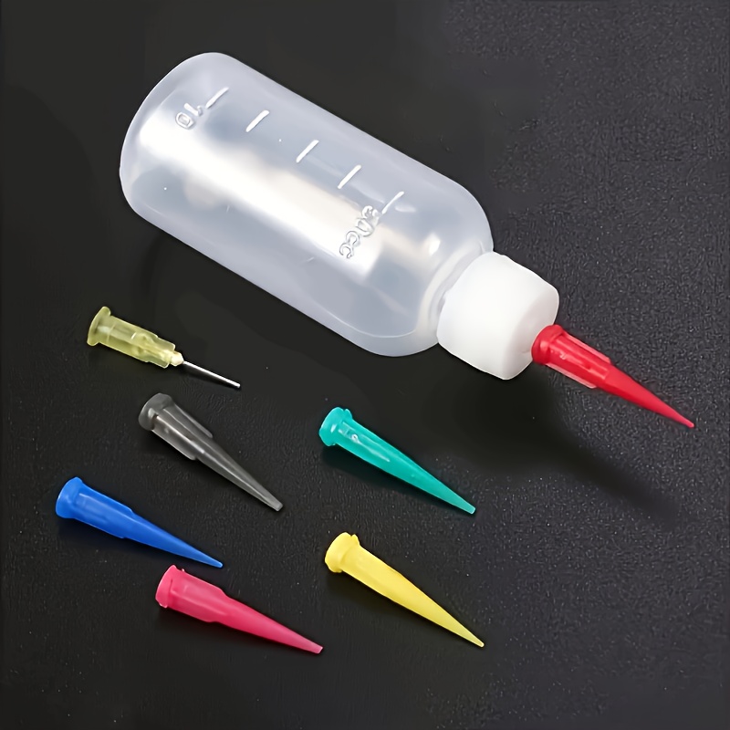 Oval Squeeze Bottle Set, Versatile For Art Painting, 50ml/1.7oz Mini Squeeze Bottle, Glue Bottle, Equipped With Nozzle Heads, Ideal For Handmade Crafts, Wire Drawing Kettle, And Wire Swinging