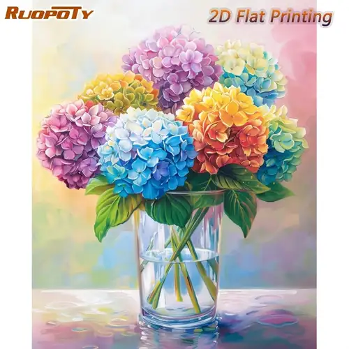 Peinture Par Numéros Adultes Lot De 4 - Fleurs 40x50cm Toile Prétirée Avec Peintures & Pinceaux Peinture Par Numéros Adultes Lot De 4 - Fleurs 40x50cm Toile Prétirée Avec Peintures & Pinceaux
