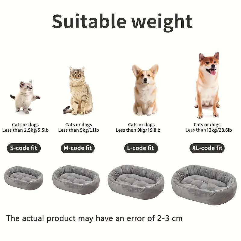 oval pet bed soft warm polyester removable washable cover comfortable nest for all cats small to medium dogs   cozy bedding bed for dog cozy textured surface Product details 4