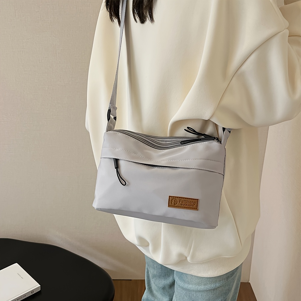 Minimalist Daily Commute Crossbody Purse With Multi Zipper Pockets_voghion.com