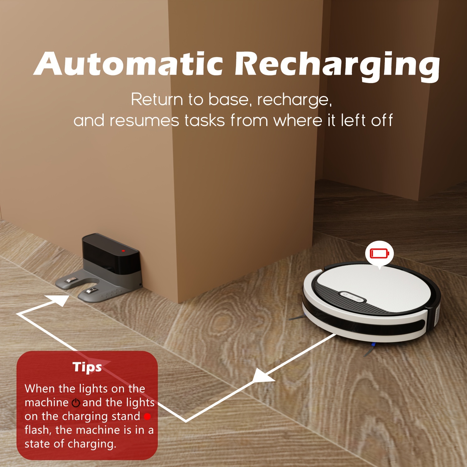 robot vacuums and mop combo max 4500pa suction self charging robot vacuum 120 ideal for pet hair and carpets 650ml large dustbin white black details 2