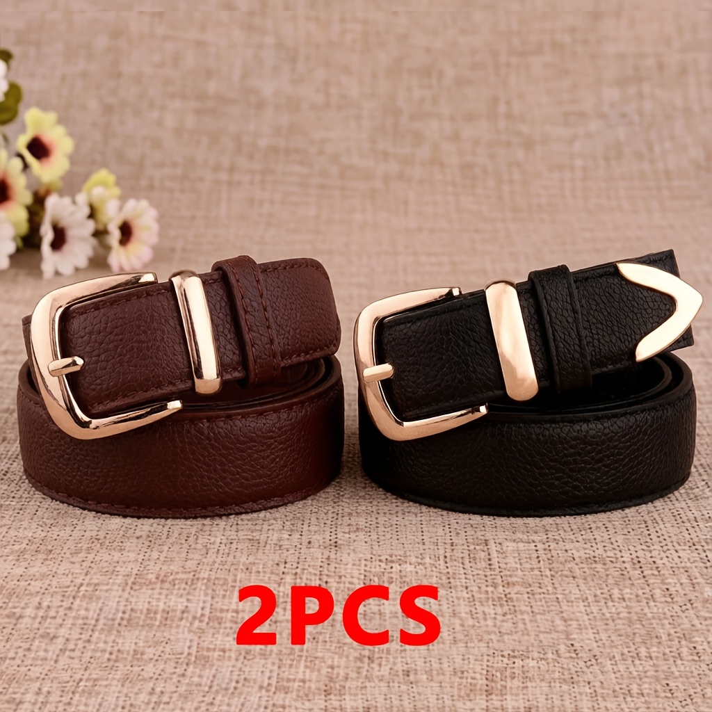 TEMU 2pcs Women Belts High Quality Fashion Dress Jeans Belts For Lady Women's Dress Luxury Designer Brand Lb2146