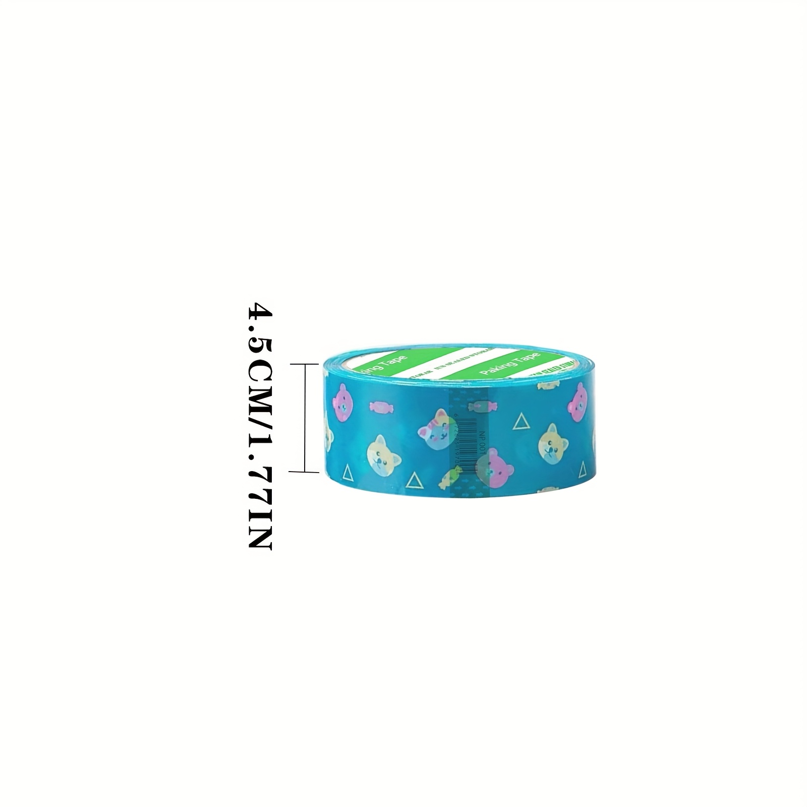 Image of Adorable Blue Cartoon Pattern Packing Tape, 1.77" Wide X 40 Yards Long, Odorless, Transparent Sealing Tape For Shipping, Boxes, Gift Wrapping & Crafts