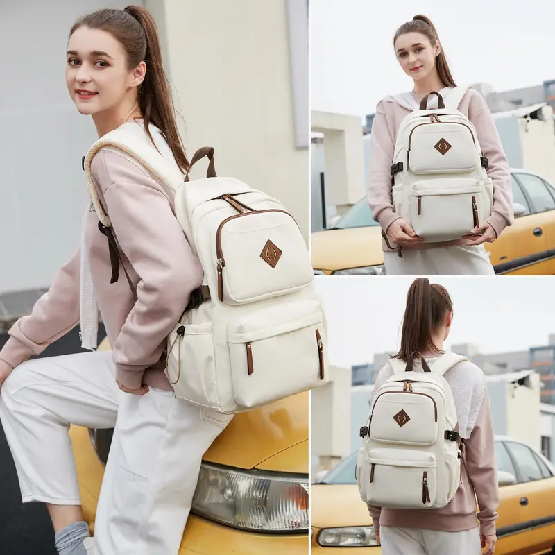 15.6 Inch Anti-Theft Laptop Backpack - High * Backpack with Adjustable Straps, Multiple Compartments & Contrast * - Durable College, Work, School * for Men, Women, Teens (Beige) * Bag | Secure Zipper ... 15.6 Inch Anti-Theft Laptop Backpack - High * Backpack with Adjustable Straps, Multiple Compartments & Contrast * - Durable College, Work, School * for Men, Women, Teens (Beige) * Bag | Secure Zipper ...