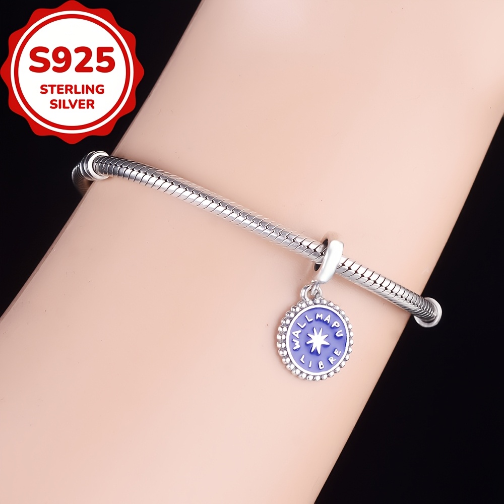 925 Sterling Silver Compass Bead Bracelet, Gift for Loved Ones