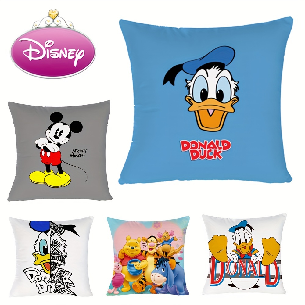 

handwash Friendly" Disney Donald Duck Plush Pillow Cover - Cute Cartoon Design For Bedroom, Car Seat & Birthday Gifts