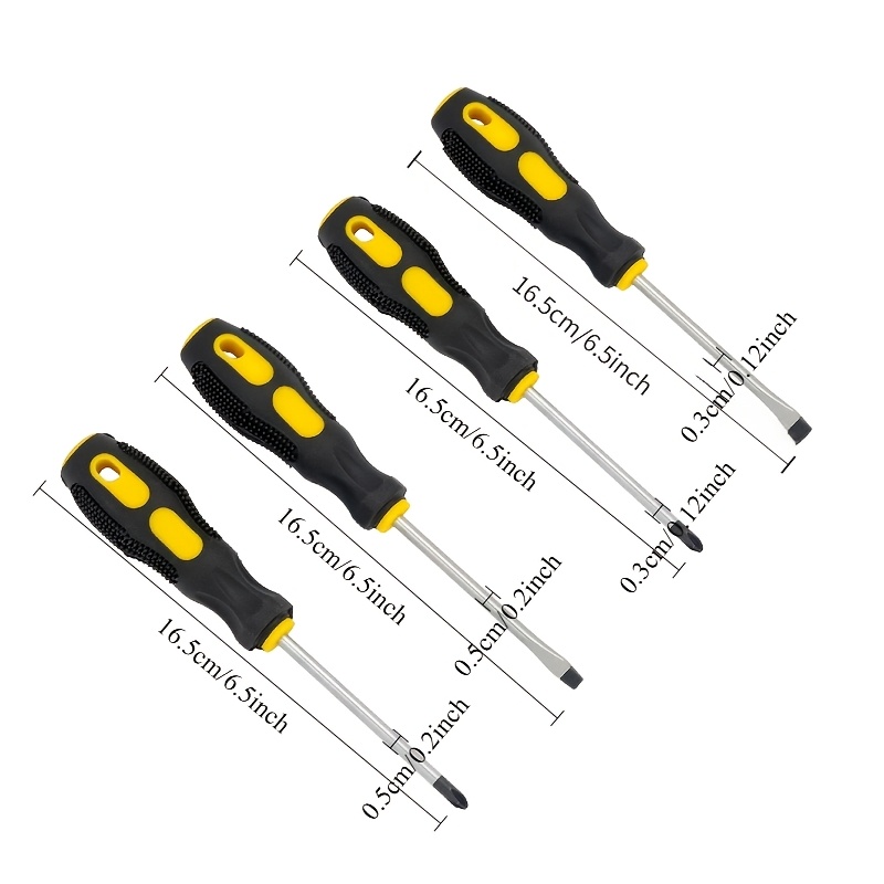 TEMU 4pcs Magnetic Screwdrivers, Cross And Flathead Professional Screwdrivers, Featuring Professional Cushioning And Non-slip Handles, Comfortable To
