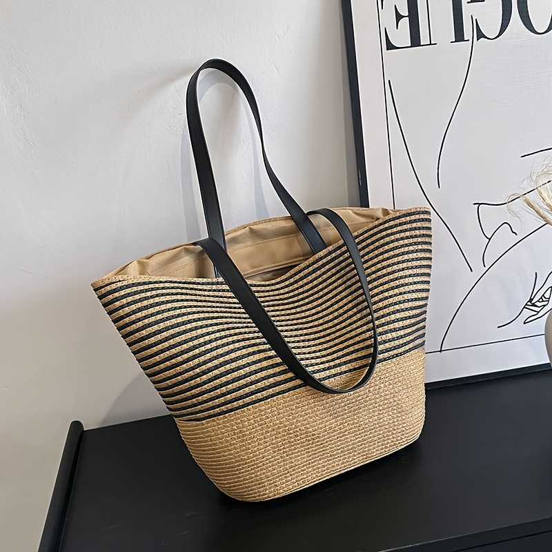 große stroh tasche frauen lässige flecht handtasche Temu Germany