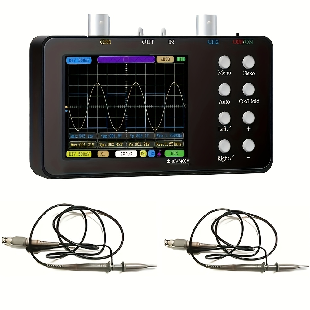1pc Dual-channel Digital Oscilloscope 10m 50m Sampling Rate Lissajous Patterns 6a Current Waveform Oscilloscope