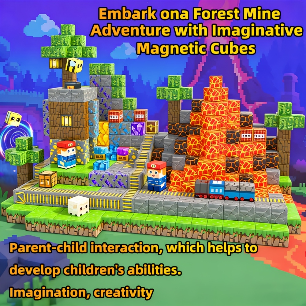 Magnetic Building Blocks Treasure Sword and Forest Castle Set