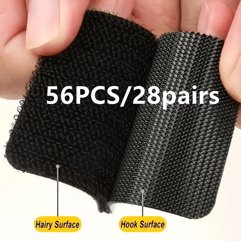 TEMU 56pcs/28 Pairs High-strength Double-sided Hook And Loop Tape - Invisible Double-sided Adhesive, No Residue, For Office And Home Floor Carpet