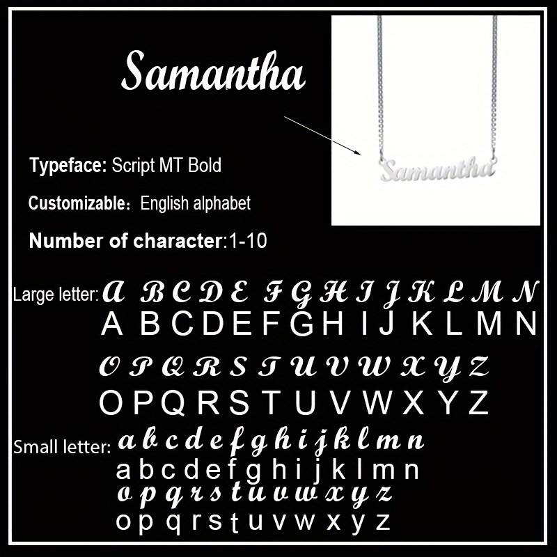 Image of Personalized Name Custom Necklace Box Chain Customization Name Pendant Nameplate 316l 316l Stainless Steel Men's Fashion Charm Handmade Jewelry Gift For Lovers Anniversary Gift