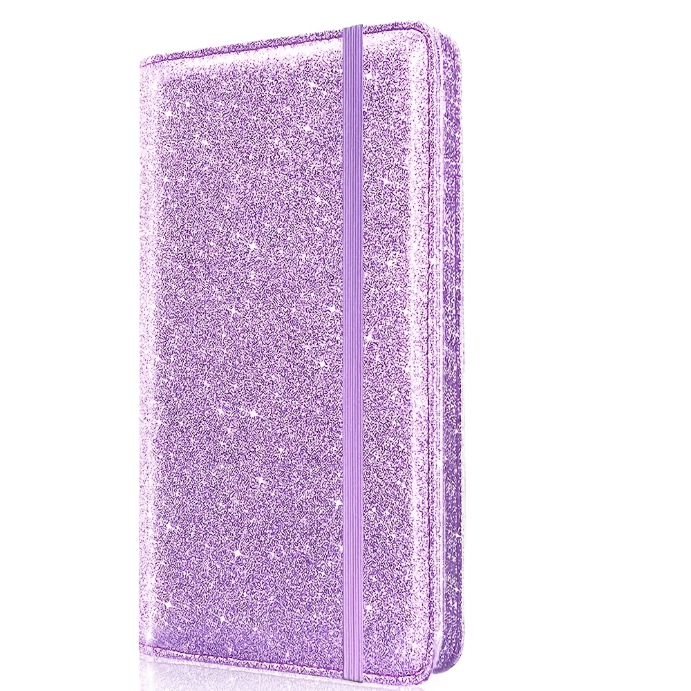 TEMU Étui pour chéquier à paillettes, porte-chéquier personnel en PU de qualité supérieure pour chèques à détachement supérieur et latéral, convient