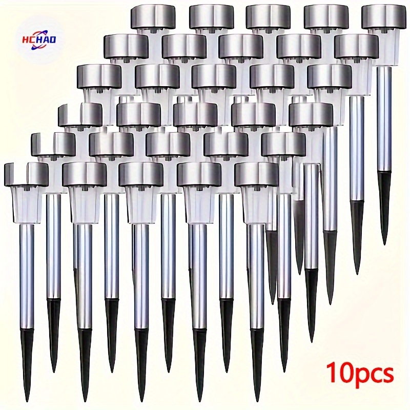 

10-pack - Waterproof Stainless Steel Led Pathway Lights For Patio, Lawn & Landscape - Easy Install, Auto On/off, Energy Saving Garden Solar Lights Solar Lights Outdoor Garden