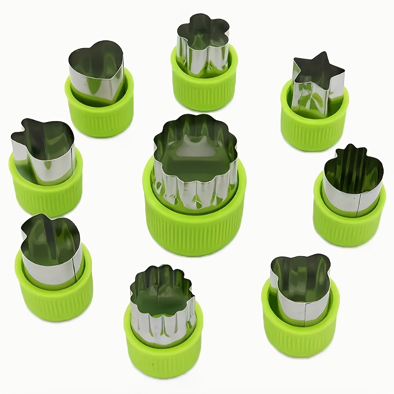 E-shop Ein Set aus 9 Gemüseschneider-Formen, Obst- und Keksformen aus Edelstahl, Back- und Nahrungsergänzungswerkzeuge - Küchenbedarf