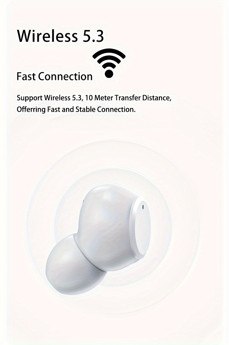 GENAI J01 Wireless Earbuds, Open Ear Clip Headphones, Touch Control Volume, Noise Cancelling Voice Call, Sports Exercise Earphones, Condenser Microphone, Type-C USB Charging, Non-Waterproof, for Cellphones, Adult - Rechargeable Lithium Polymer Battery