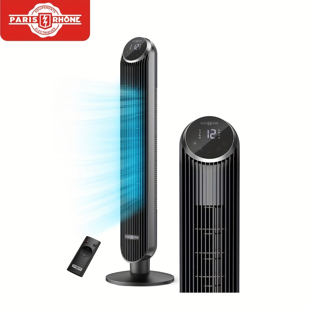 

Tower Fan, 42 Bladeless Oscillating Fan With Remote, 120° Rotation, 24 Db Quiet Dc Motor, 12 Speeds, 4 Modes, Dustproof Mesh Filter, 12h Timer, Ideal For Bedroom, Home, Office