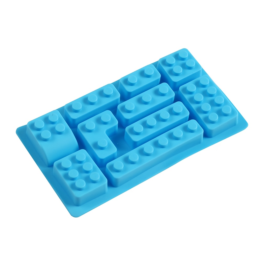TEMU 1pc Mini Building Block Shaped Chocolate Silicone Mold Cube Of Ice Cookie Pudding Dessert Mold Cake Decoration Baking Mold