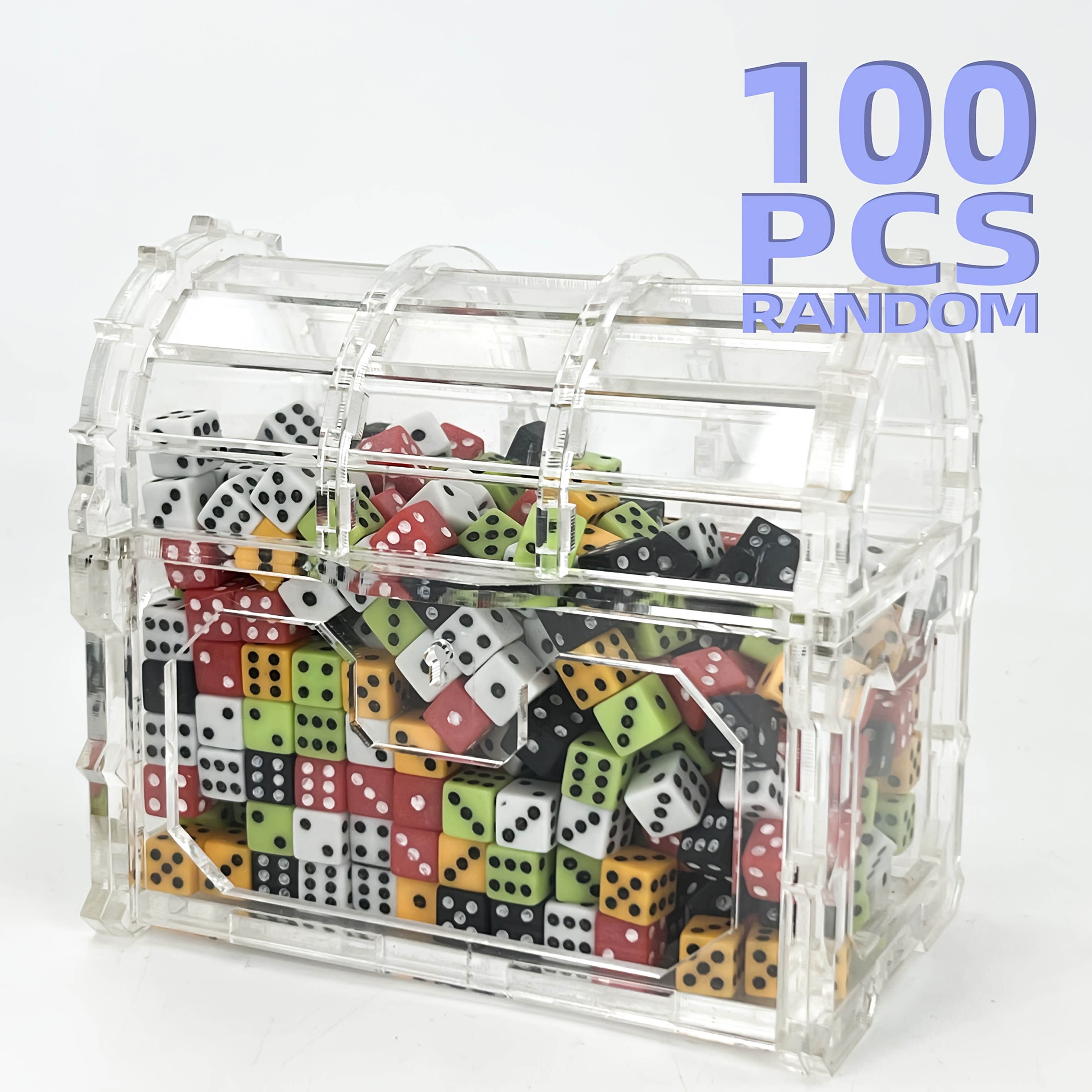 100pcs 8mm Square Opaque Random Colors Mini Tabletop Dice
