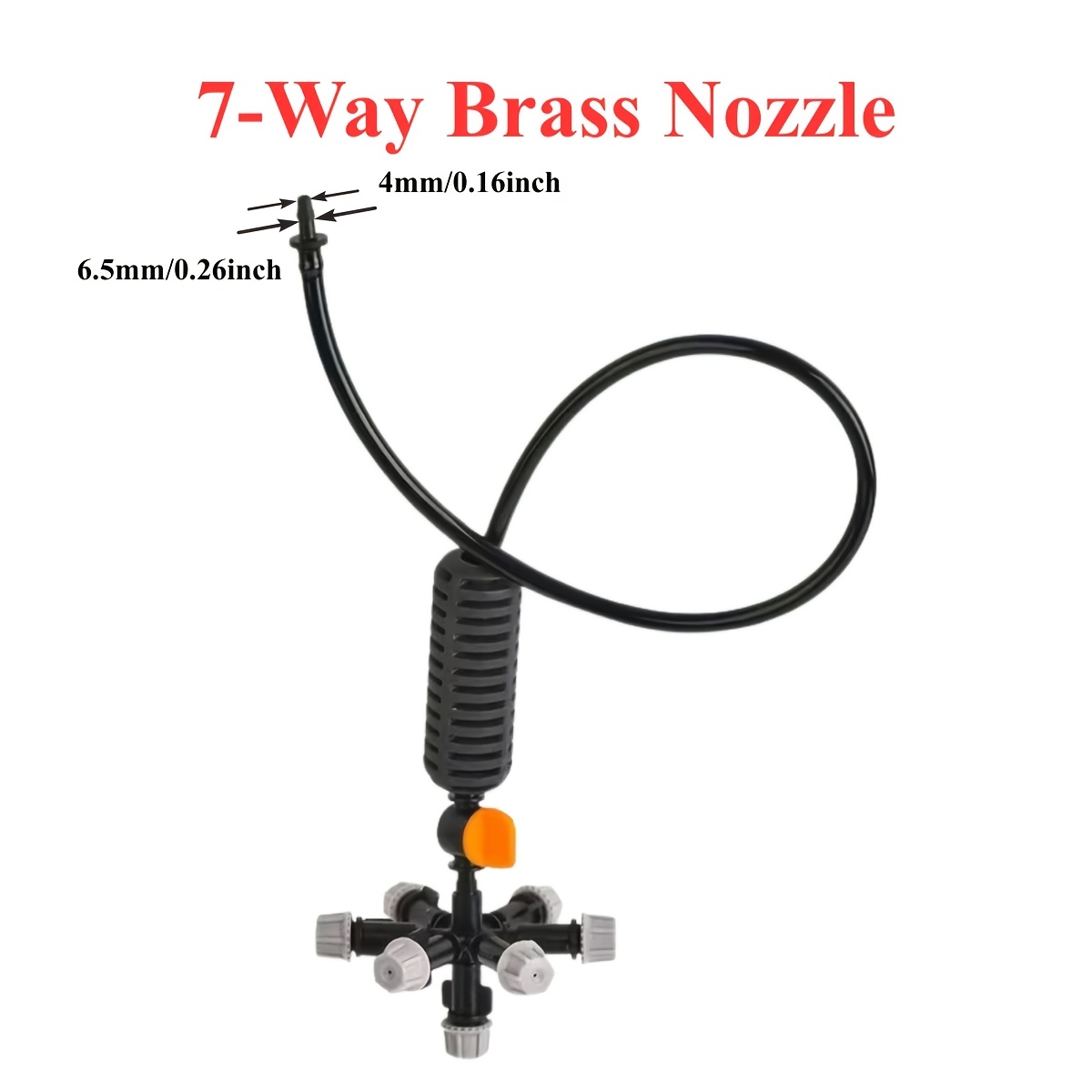 TEMU Hanging 1/5/7-way Adjustable Brass Plastic Sprayer Kit With Rotating Spray Nozzle, For Garden Greenhouse Hanging Mist Spray, Used For Greenhouse