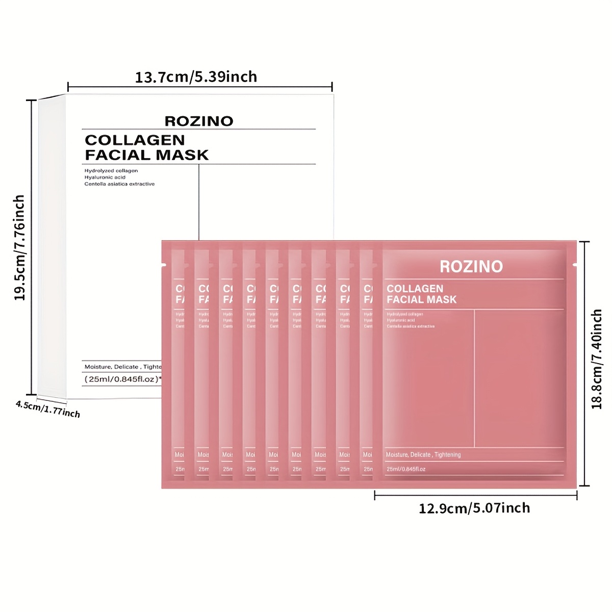 Image of Lift And 10pcs Bio Collagen Moisturizing Mask, Powerful -1 Hydration Balances Skin Texture, Strong Lifting And Firming For Eye And Face Areas, , Suitable For Puffy Eyes, Dark Circles, And Eye Bags