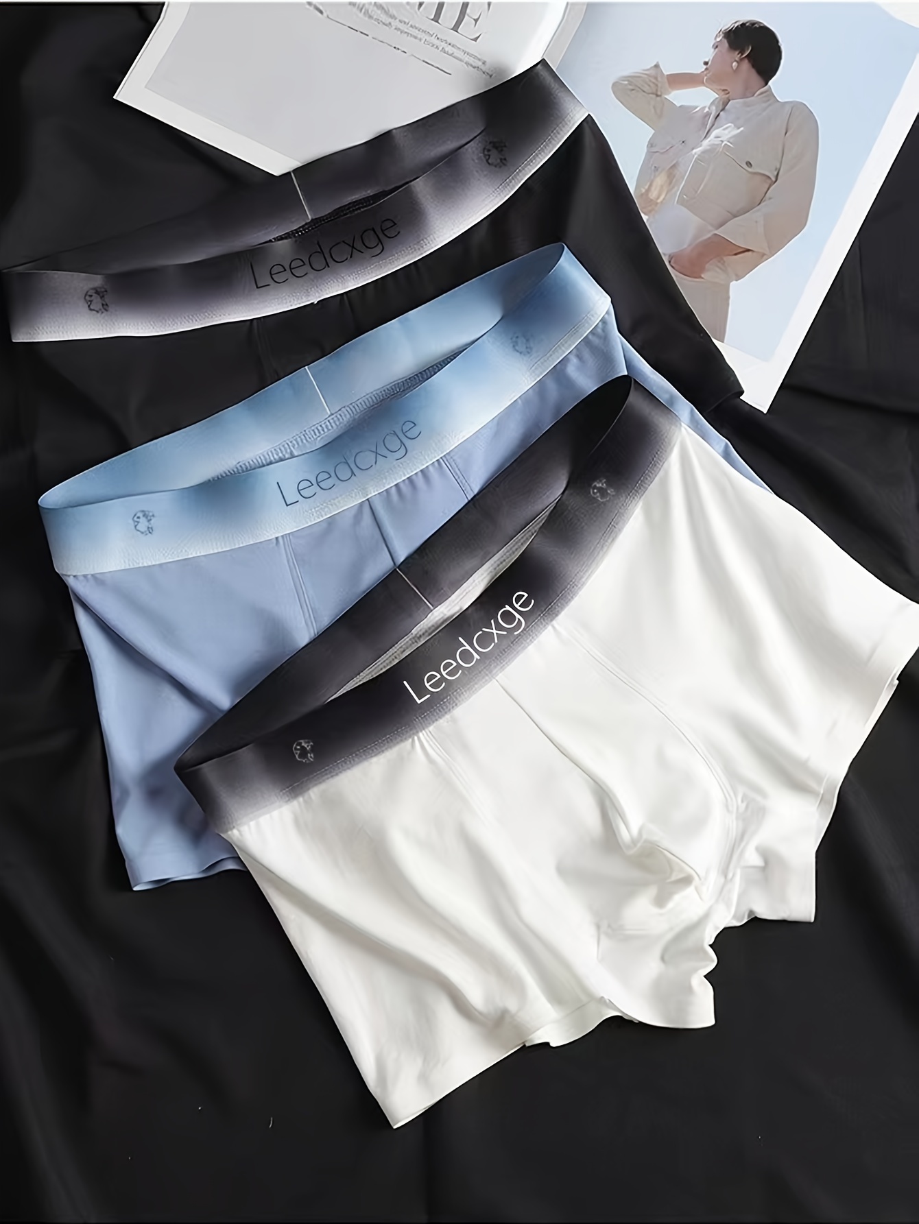 Men's Ice Silk Low Waist Pouch Briefs Underwear - Temu United Kingdom