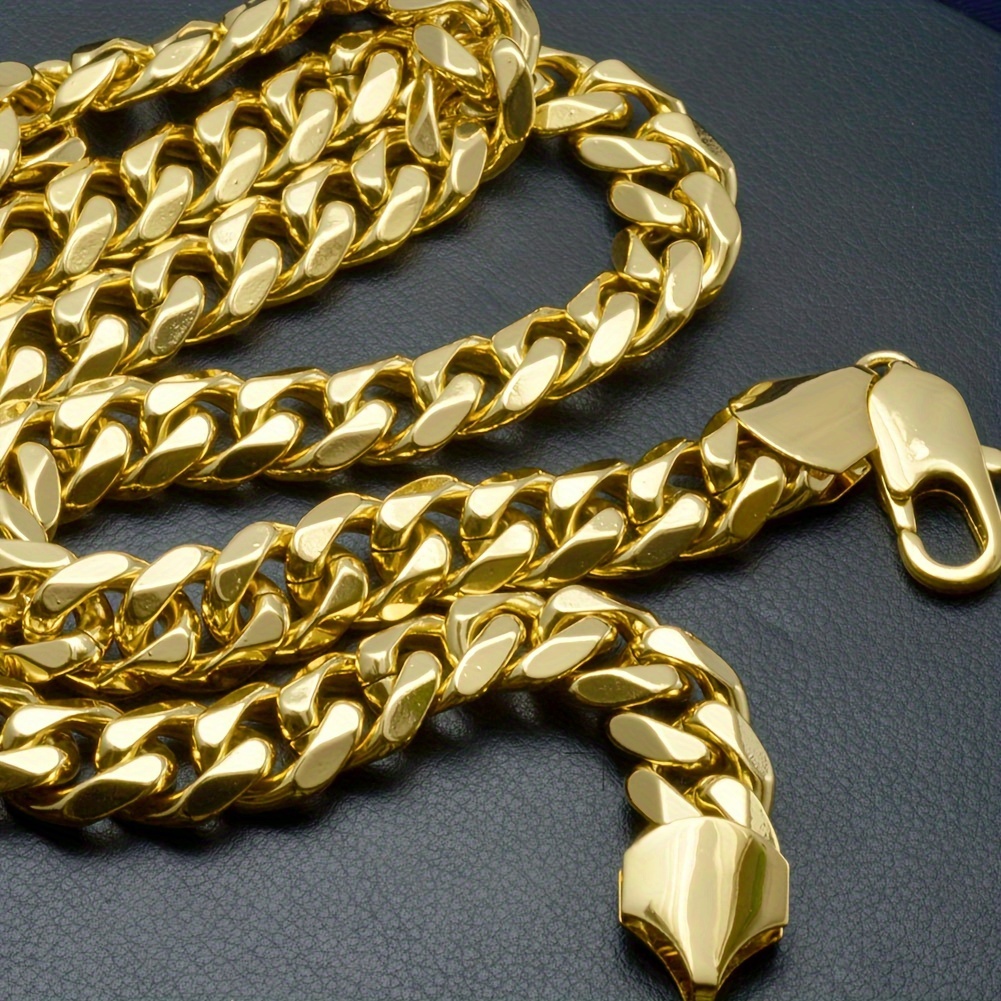 

18k Gold Plated Flat Chain Necklace, Elegant And Seductive, Suitable For Party And All-year-round Wear