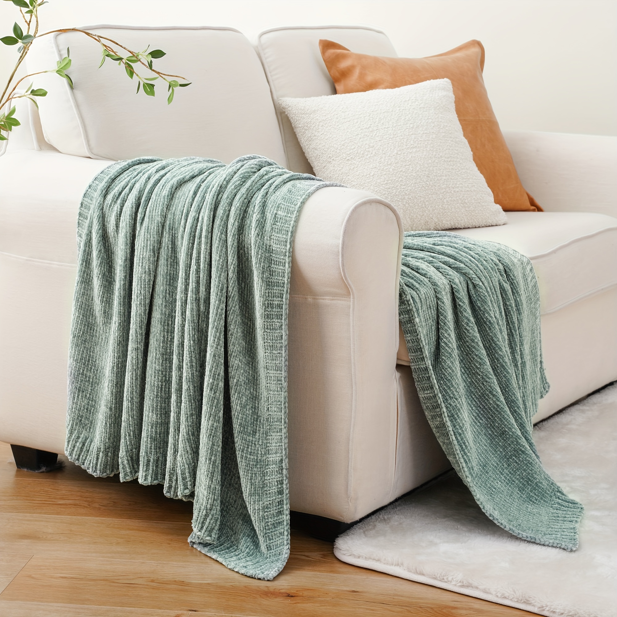 extra large chenille throw blanket heavyweight season soft Temu