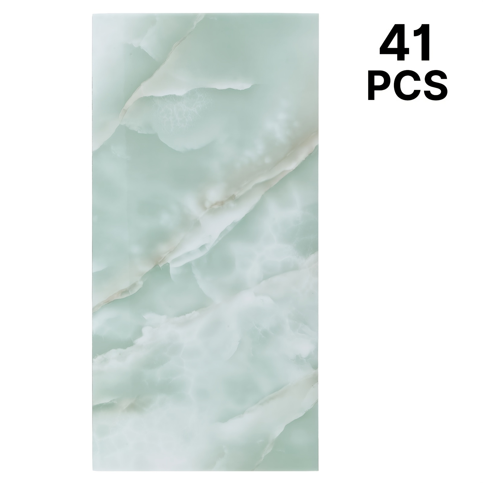 Image of 41pcs 3d Marble Wall Decor Panels, Self-adhesive Foam Stickers With And Wipe Clean Feature, Versatile Wall Covering For Bathroom, Living Room, Kitchen Backsplash, Bedroom