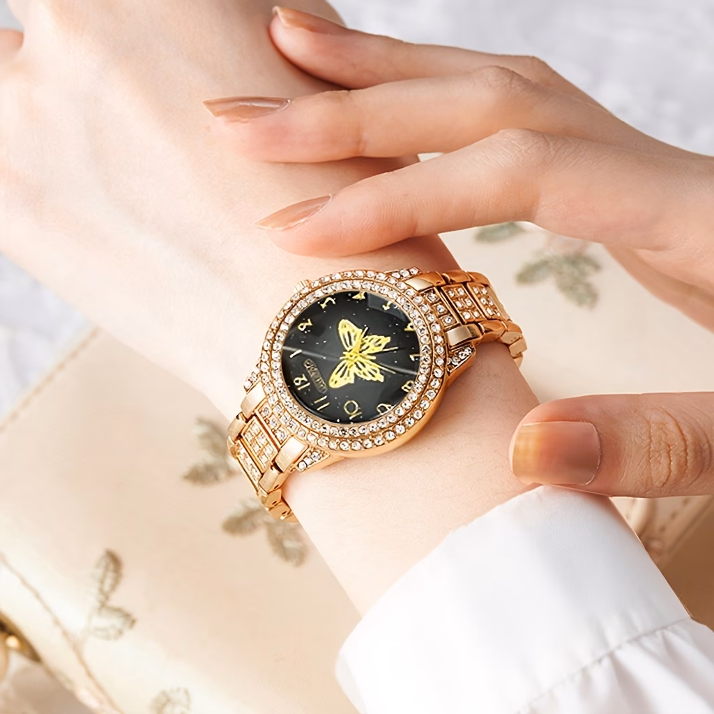 6pcs set watches for women set with 5pcs bracelet necklace earrings ring jewelry for women set elegant womens watches valentines day birthday christmas gifts for women reloj de mujer watches for women Product details 20