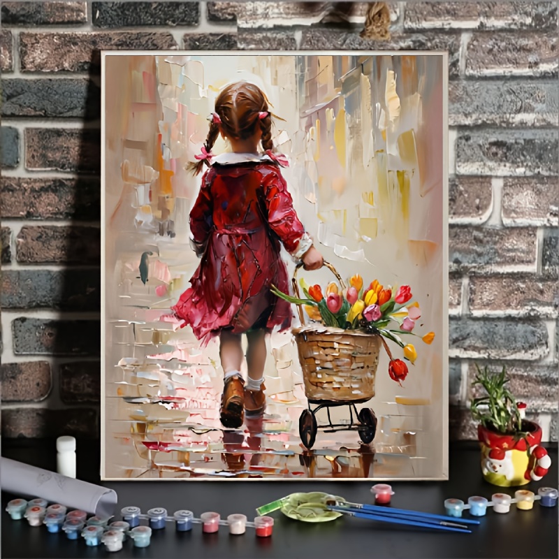 

1pc, Diy Adult Paint By Numbers Kit, Red Dress Girl Canvas Art, Acrylic Painting Set, 40x50cm/15.75x19.69inch, Wall Decor For Bedroom, Creative Gift For Kids